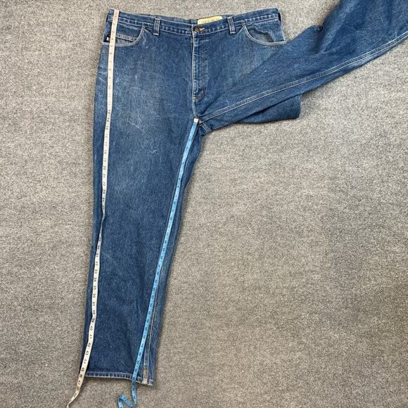 Vintage Carhartt FR Jeans Mens 44 Blue Fire Flame Resistant Utility Denim Work - Picture 3 of 12